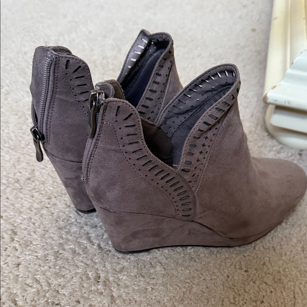 CL by Laundry Taupe Ankle Booties